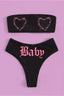Sexy Gothic Skull Bandeau Swimwear