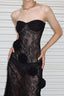Black Off Shoulder Sheer Maxi Dress