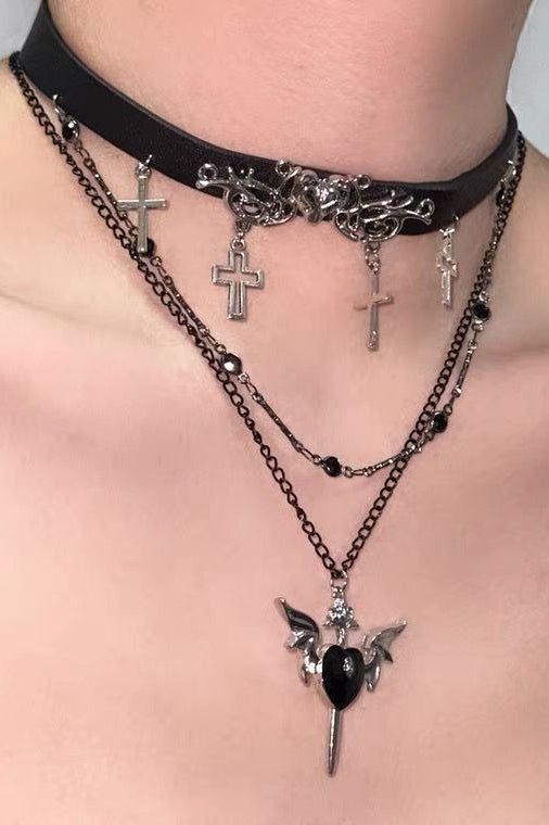 Punk Devil Spade Layer Necklace Main image