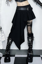 Gothic Asymmetrical Pleated Skirt