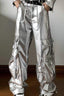 High Waist Cyber Print Wide Leg Pants