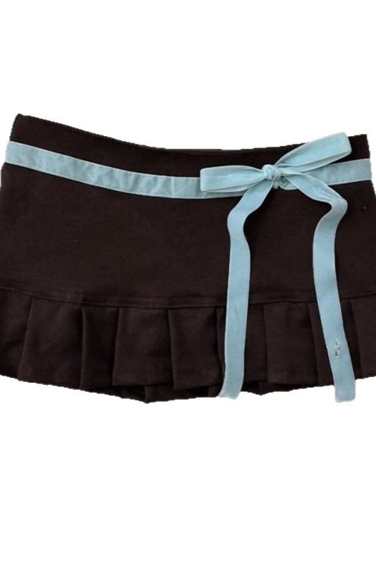 Bow Detail Mermaid Mini Skirt