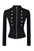 Metal Button Braided Zip Cardigans