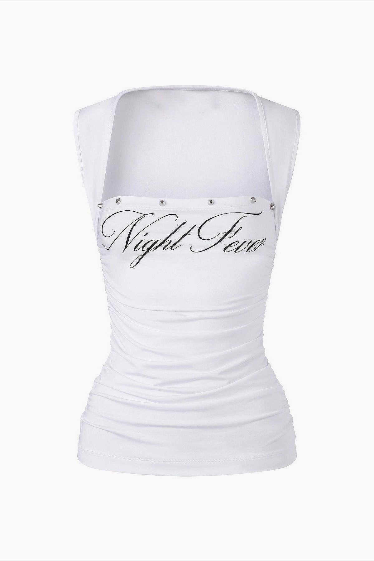 Y2K Letter Print Rivet Tank Top Main image