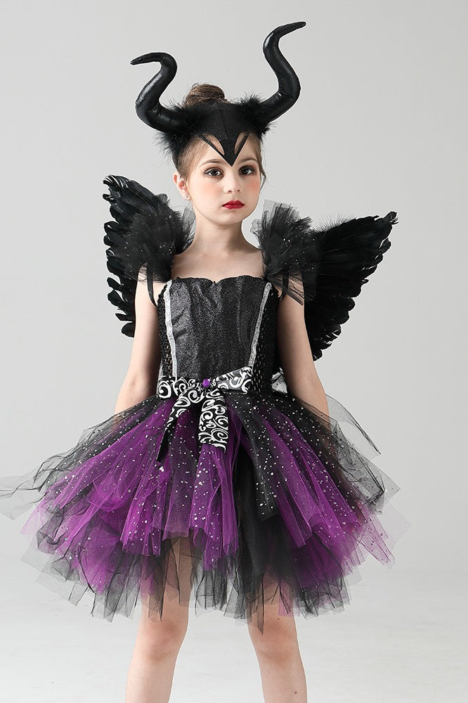 Maleficent Style Kid Halloween Costume Secondary image