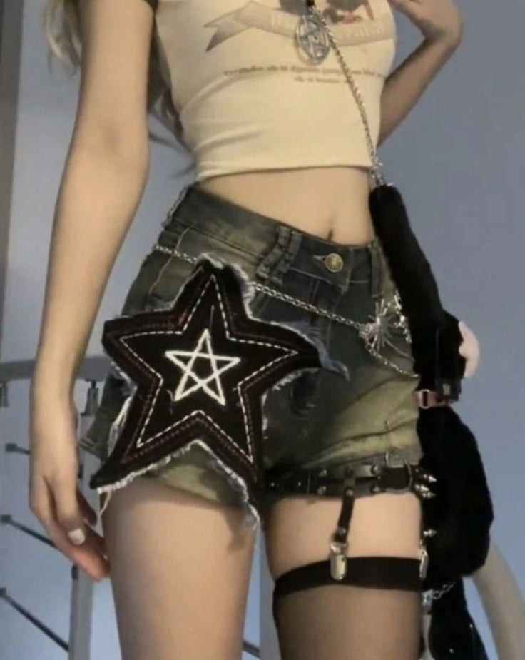 Star Patch Denim Short Main image