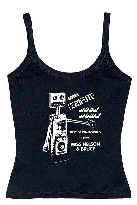 Cartoon Punk Black Tank Tops