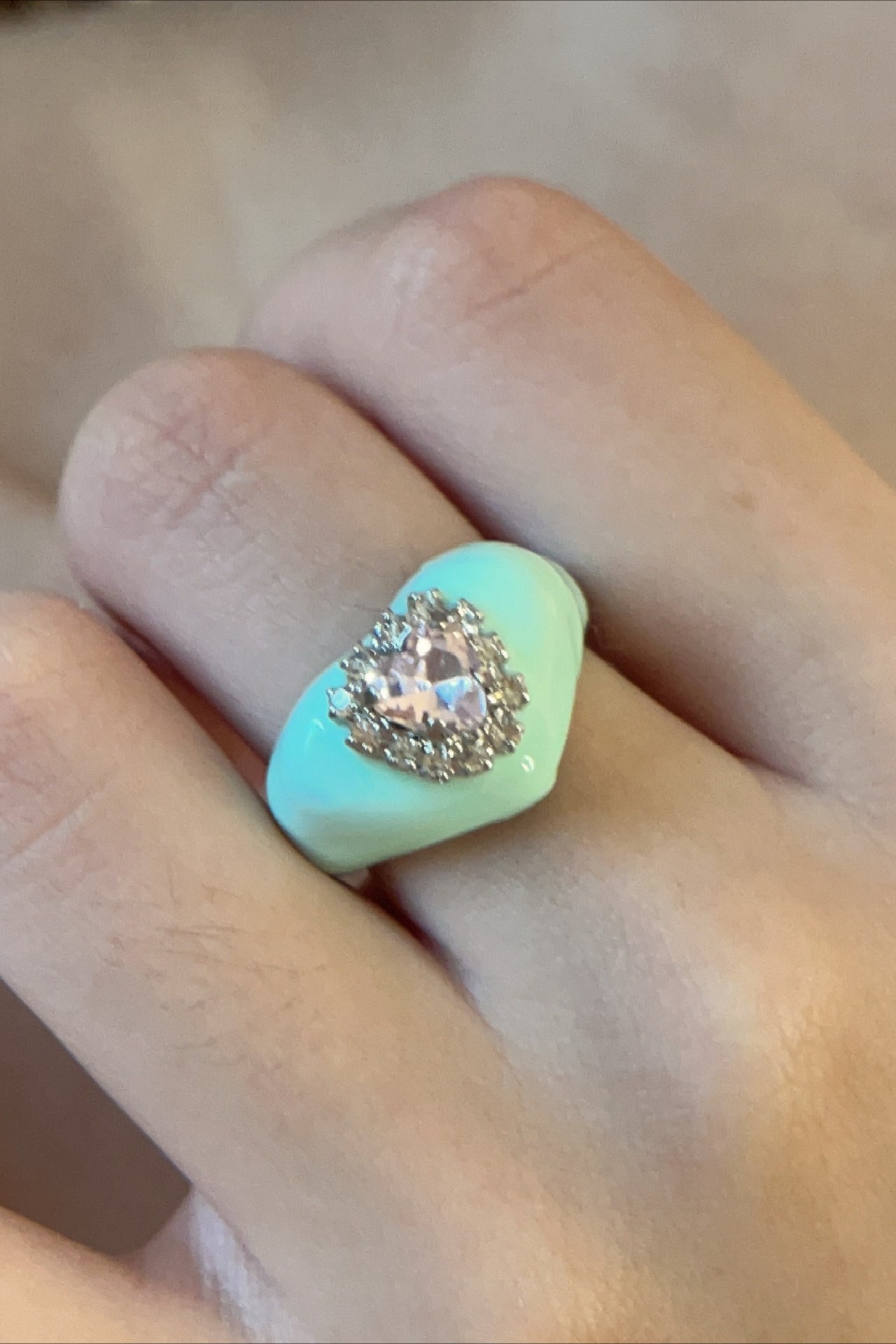 Enamel Oil Macaron Open Metal Ring