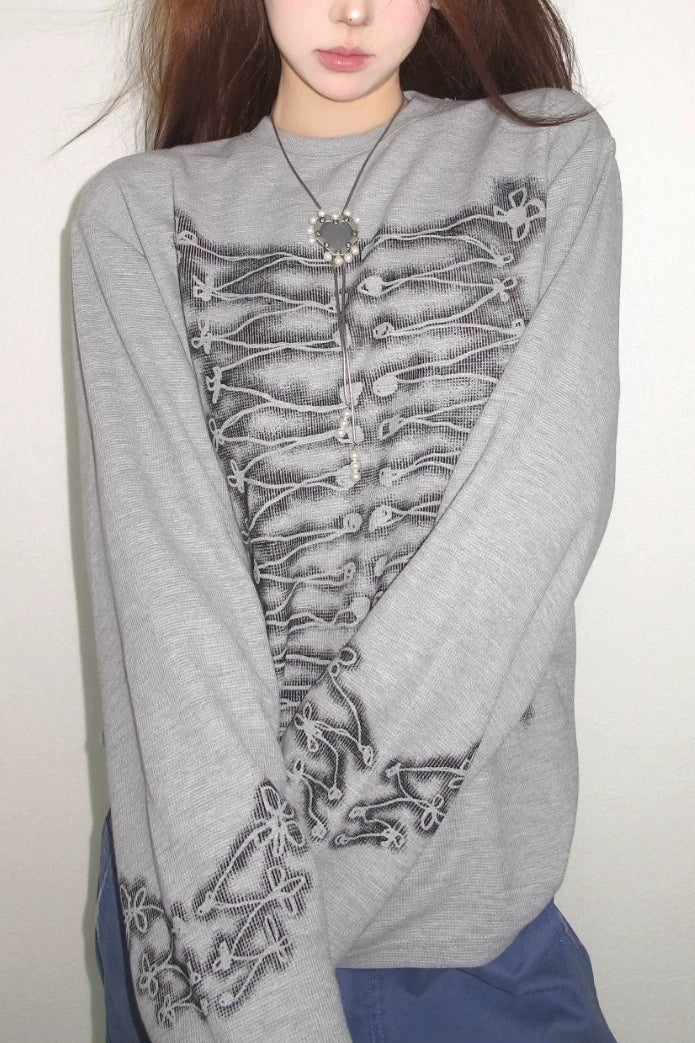 Rib Cage Graphic Crew Neck Sweatshirt