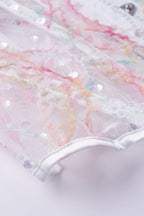 Sheer Sequin Strapless Boned Corset