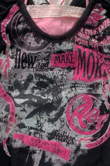 Vintage Washed Graphic Fake Two-Piece Cami T-Shirt