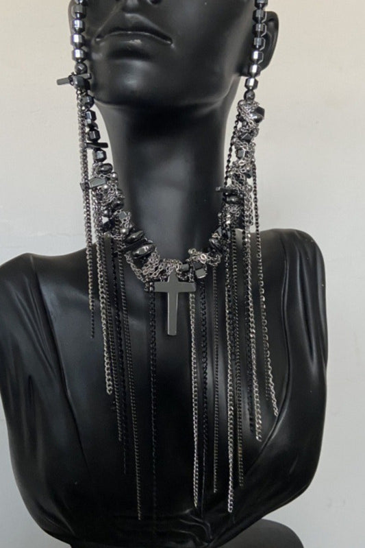 Punk Heavy Chain Tassel Necklace Main image