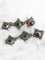 Dark Retro Ruby Inlaid Earring