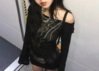 Tattoo Print Knit Top