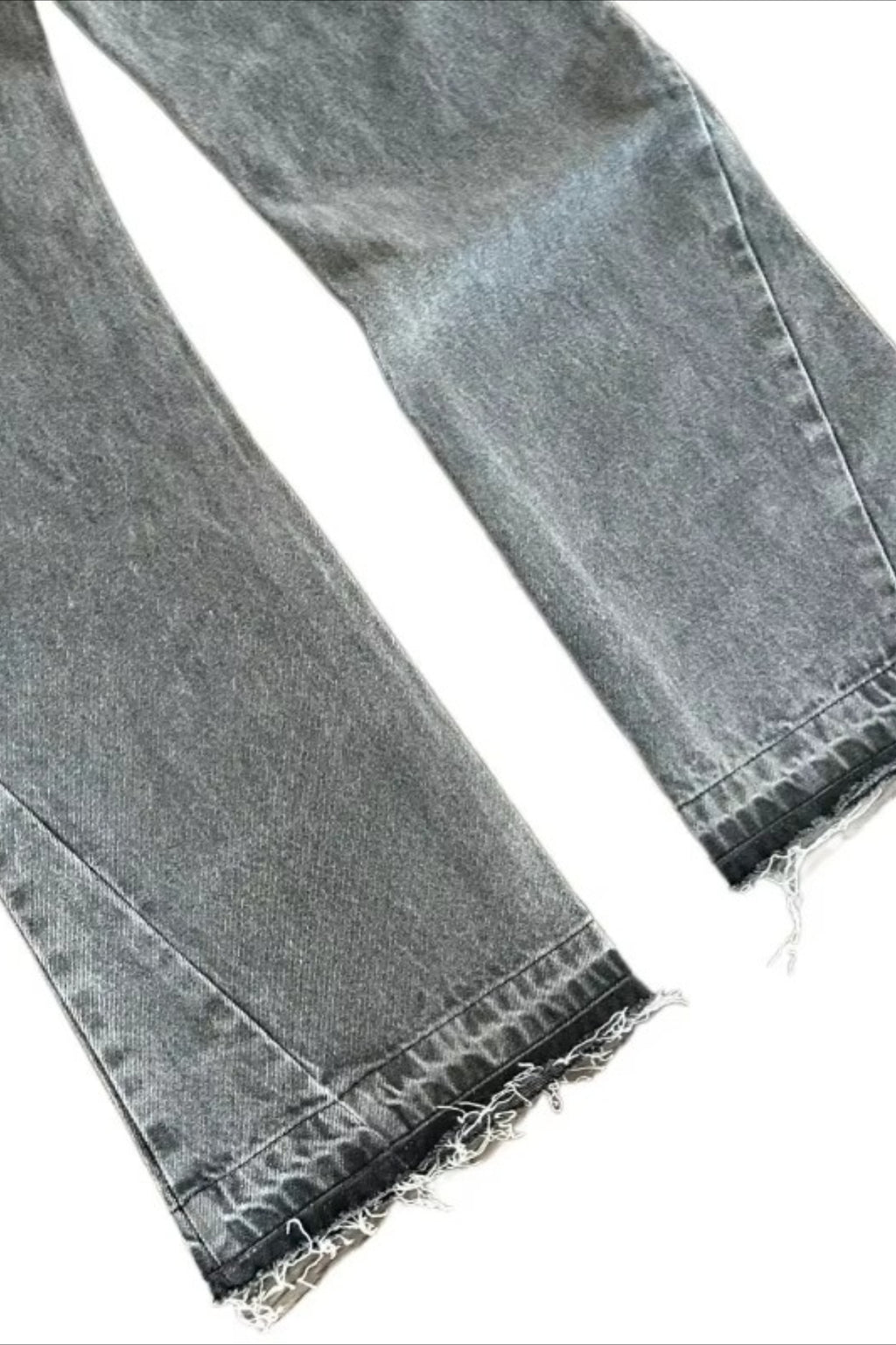 Distressed Washed Wide Leg Jeans
