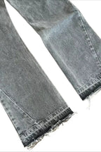 Distressed Washed Wide Leg Jeans