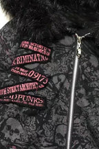 Goth Skull Print Y2K Hoodie