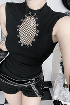 Gothic Coffin Fishnet Tank Top