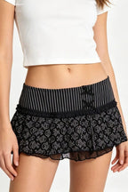 Asymmetrical Ruffle Print Mini Skirt