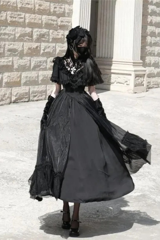 Lolita Vintage Runaway Princess Waist Cinching Maxi Dress Main image