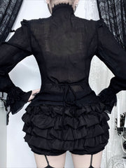 Gothic Hollow Out Lace Blouse