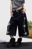Cropped Star Contrast Stitch Pants