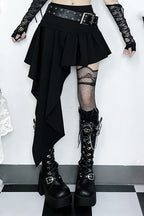 Gothic Asymmetrical Pleated Skirt