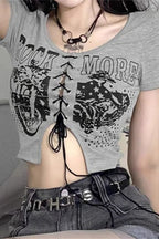 Y2K Punk Tie Irregular Crop Top