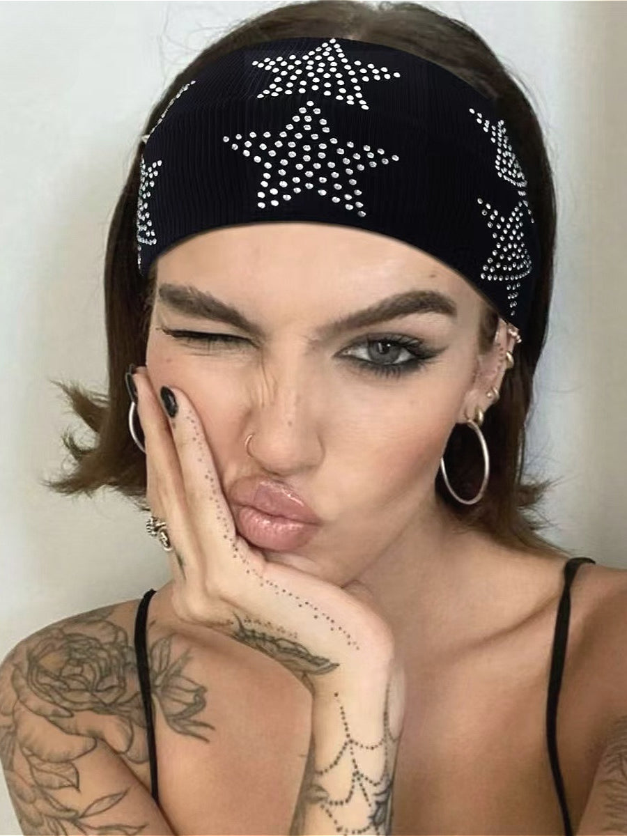 Street Punk Letter Rhinestone Hair Accs
