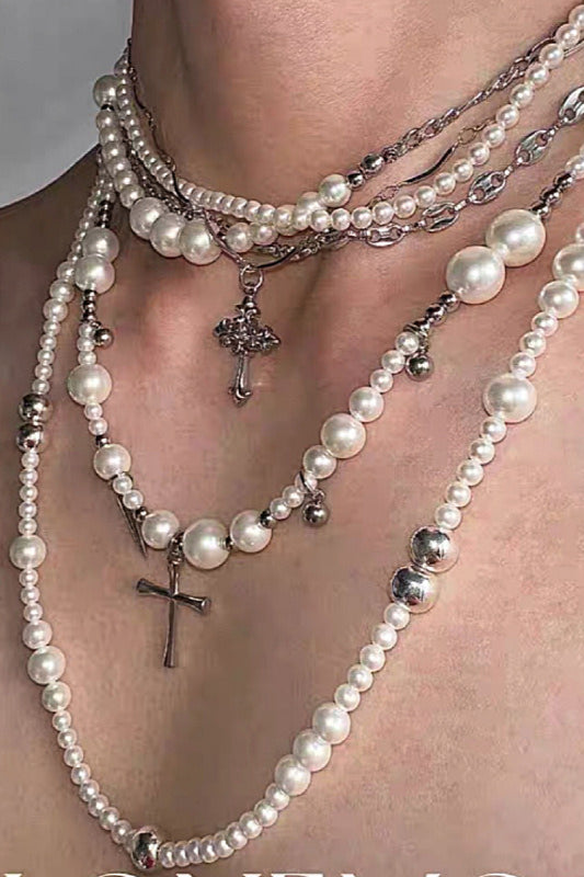 Elegant Multi Layer Bead Rivet Necklace