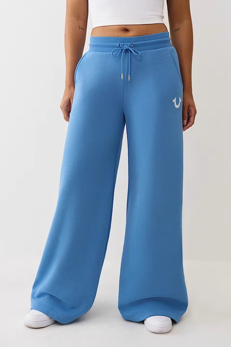 Assorted Rhinestone Graphic Wide Leg Pants
