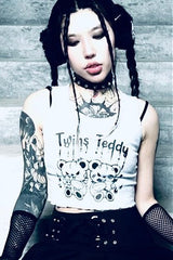 Punk Teddy Graphic Cropped Cami Top