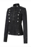 Military Button Fitted Denim Jacket