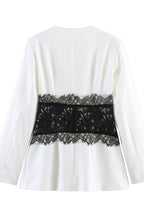 Contrast Lace Corset Panel Coats