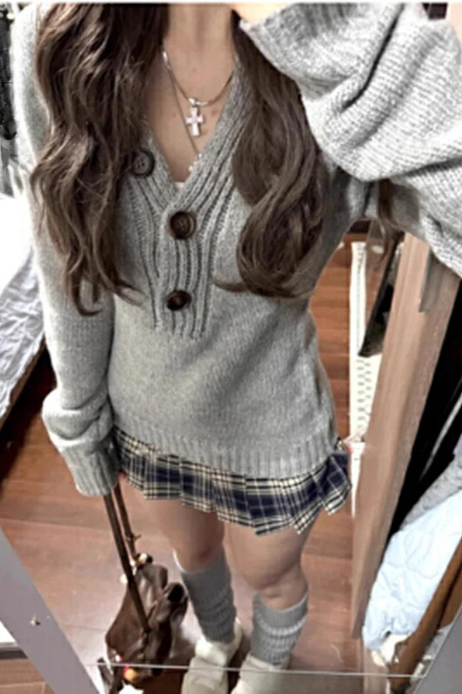 Spice Girls Gray Slim Long-sleeve Comfortable Sweater Main image