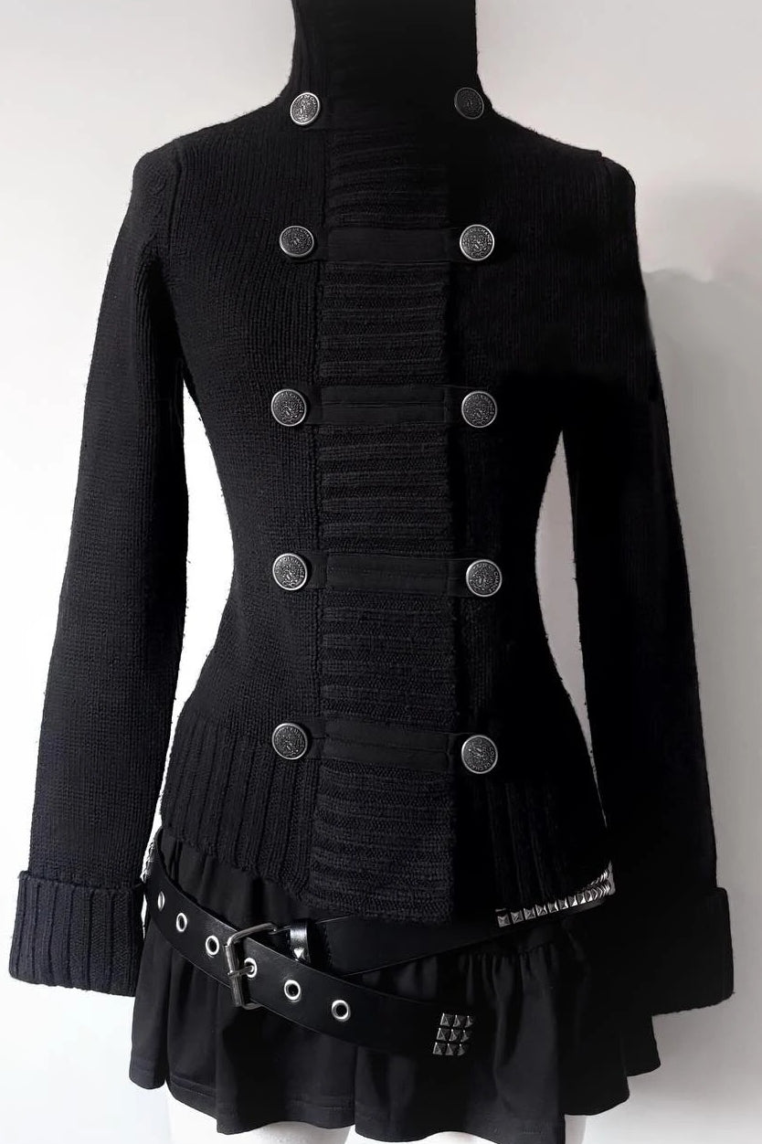 Gothic Metal Button Knitted Cardigan Sweater Secondary image