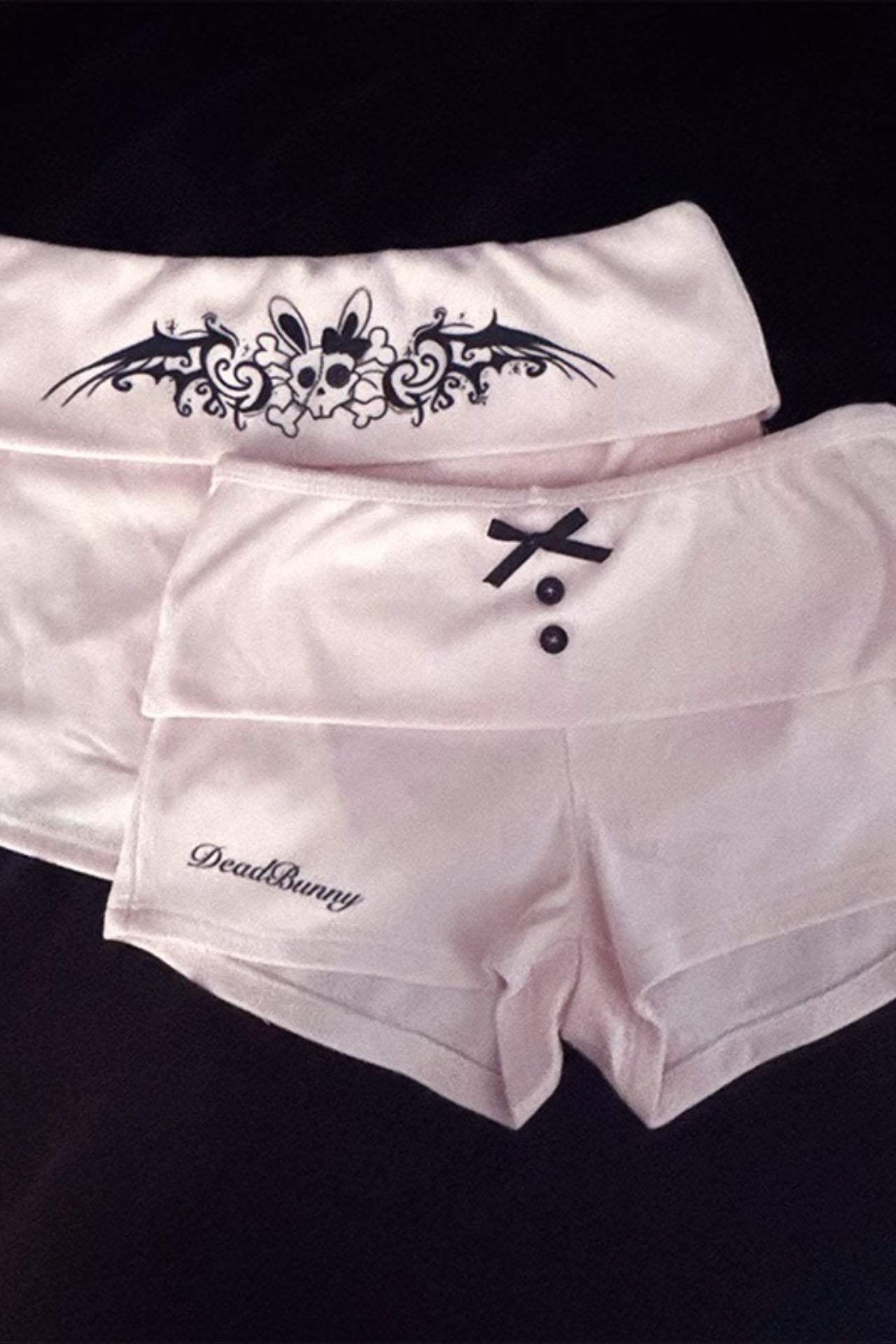 Foldover Waist Graphic Print Hot Pants