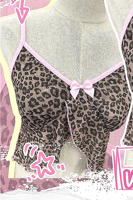 Pink Leopard Bow Decor Cami Secondary image