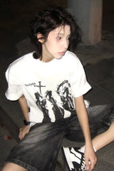 Retro Crew Neck Short  Boxy Crop T-shirt