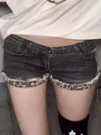 Edgy Plus Size Y2K Straight Leg Denim Shorts