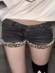 Edgy Plus Size Y2K Straight Leg Denim Shorts