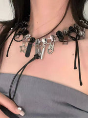 Vintage Dangle Cross Layered Key Necklace