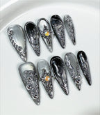 Metallic Mirror Punk Stiletto Press On Nails