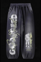 Dark Gothic Graphic Oversized Black Hoodie