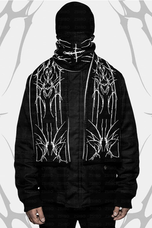 Dark Street Style Warm Scarf with Hand-painted Pattern Secondary image