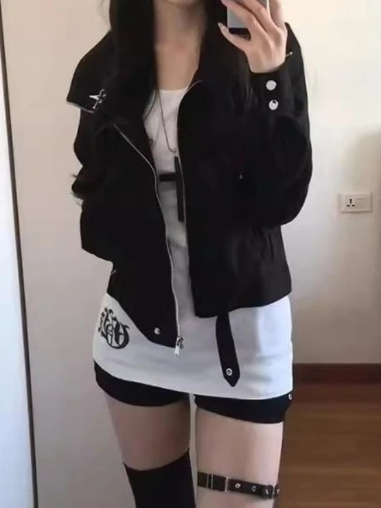 Solid Color Zipper Detail Jacket Secondary image