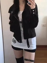 Solid Color Zipper Detail Jacket