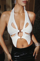 Street Hollow Butterfly Halter Top