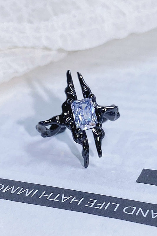 Retro Rhinestone Stackable Ring Secondary image
