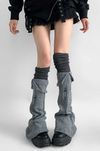 Knitted Cuffed Ripped Y2K Stacked Leg Warmers